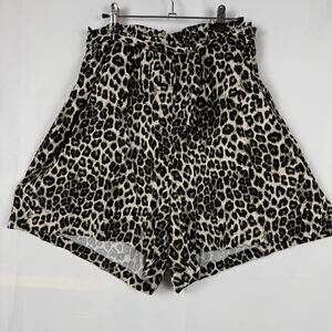 TORRID Leopard Print Front Tie Belted 5" Paper Bag Shorts NWT 18 / 20 2XL